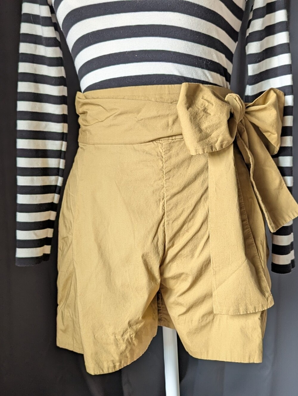 J. Crew Khaki Tie-Waist High-Rise Skort